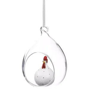 Glaskula Höna – Vit – 11cm
